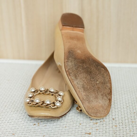 Kate Spade | Jeweled Nude Leather Flats - Picture 3 of 3